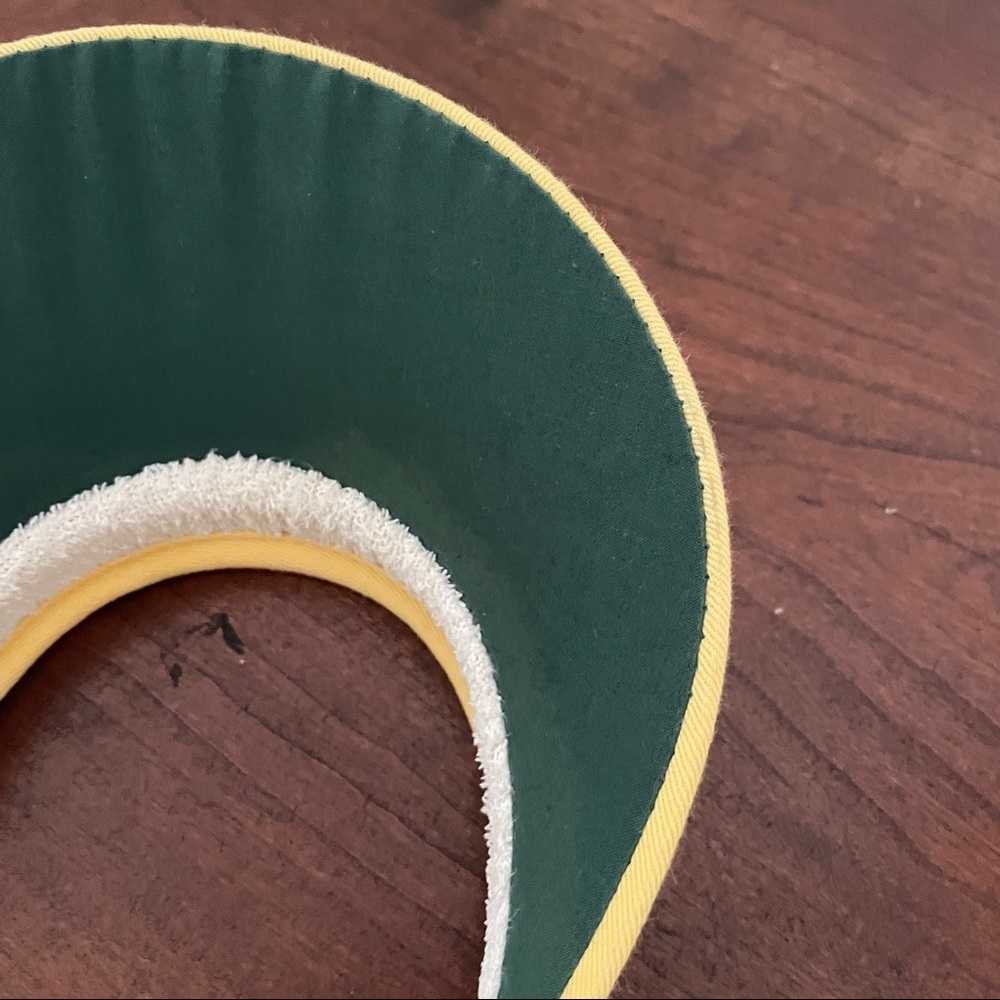 Vintage Wilmington Country Club Visor Yellow Fabric 80s Terrycloth Preppy Golf - Picture 10 of 13